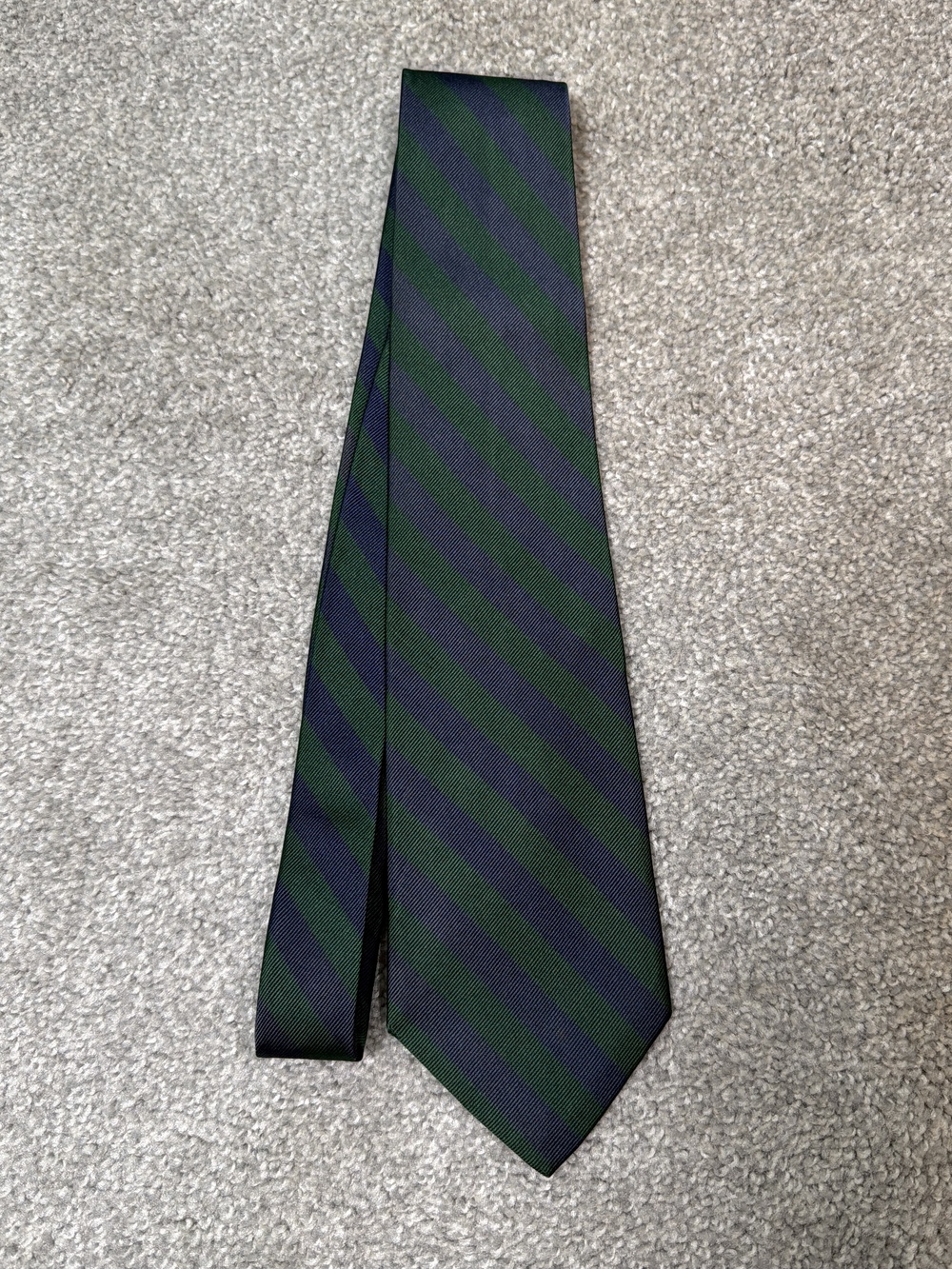 Brooks Brothers Green & Navy Repp Stripe Silk Tie